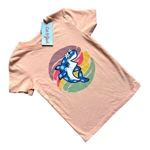 NWT Toddler Girls Cat & Jack Daisy Shark Graphic Tee Shirt - Sz 3T